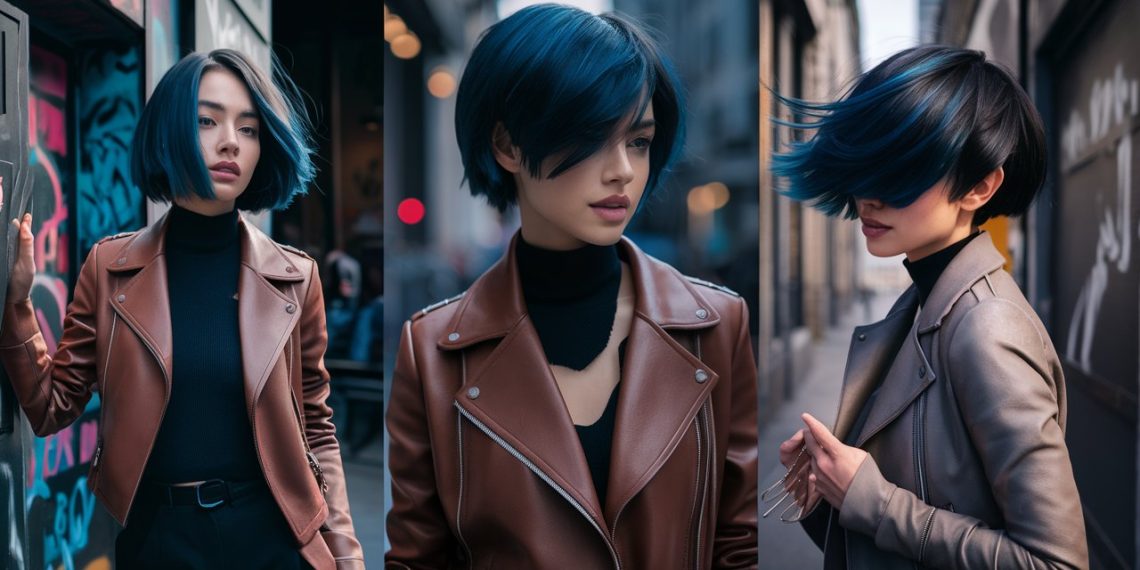 Warna Rambut Blue Black Pendek